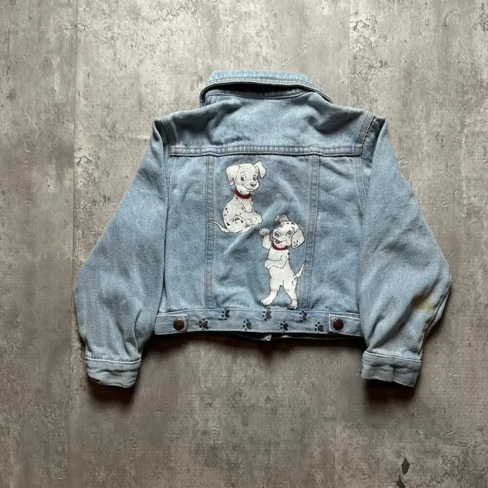 vintage GreatLand 101 Dalmatians Style Hand-Painted Denim Jacket